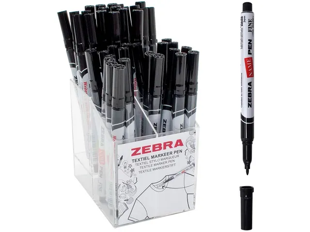 Textielmarker Fijn Zwart display à 40 stuks