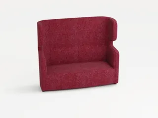 sofa,2-zits,geluidabsorberend,stof rood,HxBxD 1330x1570x760mm - 1