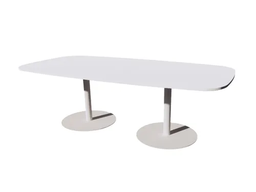 Linesto vergadertafel 240x120 deens ovaal krijtwit 25mm wit