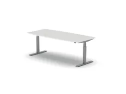 Elektrisch ihv Vergadertafel Vatvorm 2000x800mm Alu + Wit Blad
