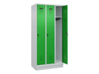 locker,HxBxD 1950x900x500mm,3vak,vak B 300mm,draaigrendel,sokkel - 2