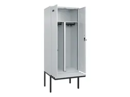 PBM-locker met bank,HxBxD 2120x800x815mm,2vak,vak B 400mm,draaigrendel