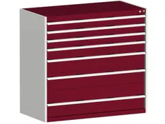 ladekast HxBxD 1200x1300x650mm 7laden romp RAL7035 front RAL3004