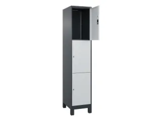 lockerkast,HxBxD 1950x400x500mm,1x3vakken,vak B 400mm,cil.-slot,voeten - 1