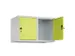 opzetkast,v. locker,2vak.,vak B 400mm,HxBxD 500x800x500mm,vleugeldeur