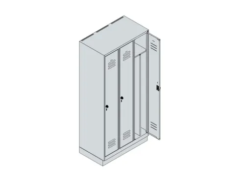 locker voor scheiding van kleding,HxBxD 1950x900x500mm,3vak