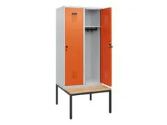 locker met bank,HxBxD 1950x800x815mm,2vak,vak B 400mm,draaigrendel