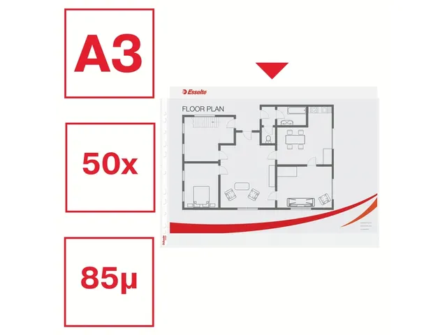 Showtas Esselte 55230 Standaard A3 Landscape Pp 0.09mm 11-Gaats