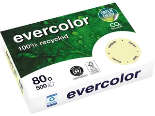 Gerecycleerd Kopierpapier Evercolor 80 Gram A4 Geel - 1
