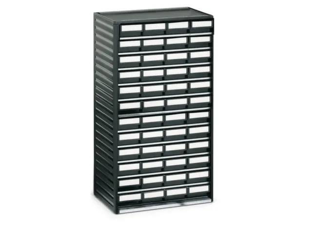 ESD-assortimentskast,HxBxD 550x310x180mm,48lade(n),laden zwart