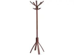 Cafe houten kapstok met 10 haken in donker hout 176 cm.