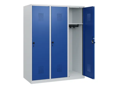 schoollocker,HxBxD 1530x1200x500mm,3vak,vak B 400mm,draaigrendel