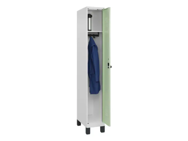 locker,HxBxD 1950x300x500mm,1vak,vak B 300mm,draaigrendel,voeten