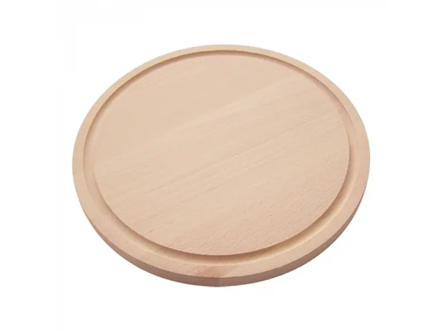 Emga Snijplank Hout rond met geul 28cm