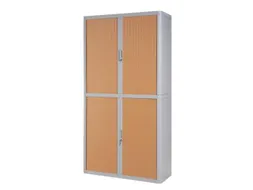 Roldeurkast HxBxD 2040x1100x415mm 4 Oh Romp Grijs Front Beuken