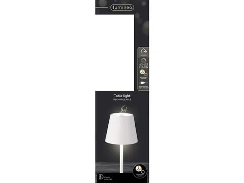 Tafellamp Lumineo led oplaadbaar steady buiten wit