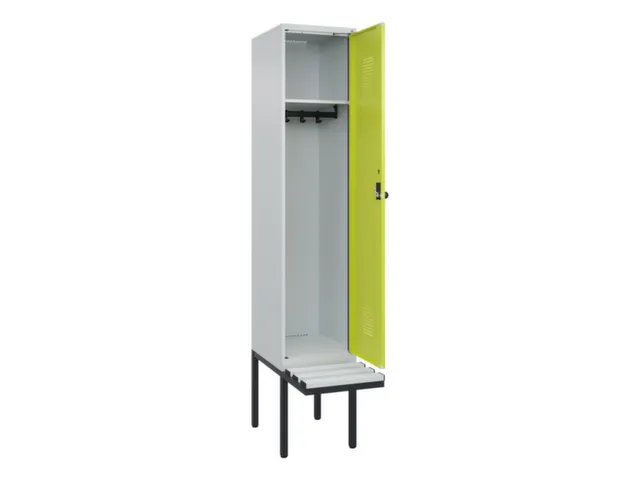 locker met bank,HxBxD 2120x400x815mm,1vak,vak B 400mm,draaigrendel
