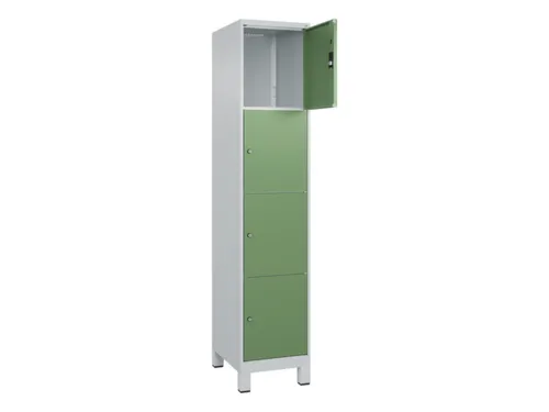 lockerkast,HxBxD 1950x400x500mm,1x4vakken,vak B 400mm,cil.-slot,voeten