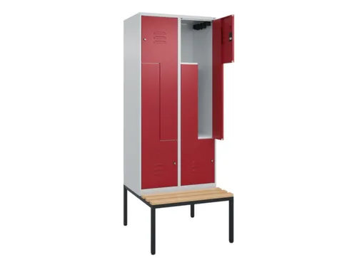 Z-garderobekast,HxBxD 2120x800x815mm,4vak,vak B 400mm,cil.-slot