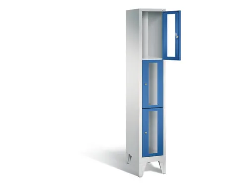 lockerkast 1850x320x500mm 1x3 vakken Cilinderslot Poten, RAL5010