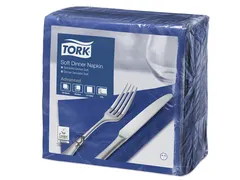 Tork 477594 Dinnerservet 39x39cm 3-laags 1/4 vouw 12x100st Donkerblauw