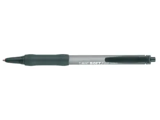 Balpen Bic soft feel grip clic medium zwart - 1
