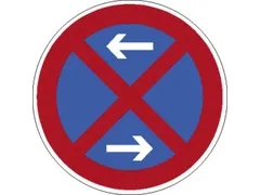 verkeersbord,stopverbod/pijlen,aluminium,Ø 315mm