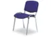 Chaise Visiteur,4 Pieds Tube Ovale Chromé,Assise Tissu Bleu,Dossier