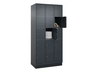 lockerkast,HxBxD 1950x900x500mm,3x5vakken,vak B 300mm,cil.-slot,sokkel - 1