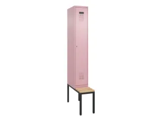 locker met bank,HxBxD 2120x300x815mm,1vak,vak B 300mm,cilinderslot - 2