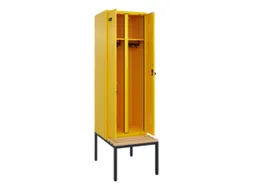 locker met bank,voor scheiding van kleding,HxBxD 2120x600x815mm,2vak
