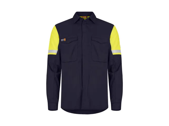 Chemise Tranemo 57709194 pour MCAM, jaune/bleu marine, taille 2XL, la