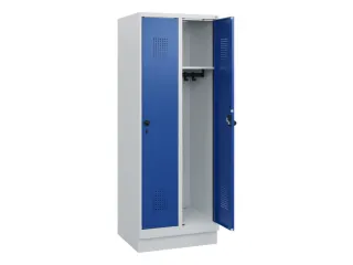 schoollocker,HxBxD 1630x600x500mm,2vak,vak B 300mm,draaigrendel,sokkel - 1