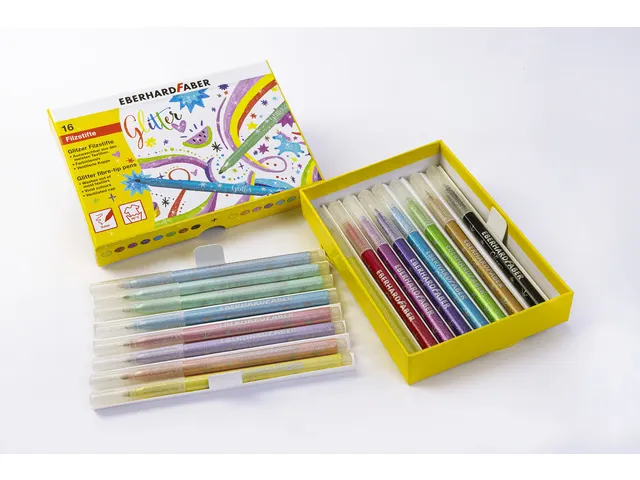 Feutres Eberhard Faber glitter assorti boîte à 16 couleurs