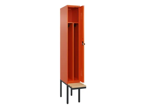 locker met bank,voor scheiding van kleding,HxBxD 2120x300x815mm,1vak