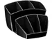 Mineral by Cep plumier avec 8 compartiments, noir