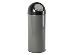 Afvalbak met pushdeksel 55 liter Metallic