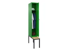 locker met bank,HxBxD 2120x300x815mm,1vak,vak B 300mm,draaigrendel