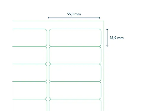 Etiketten Zelfklevend Wit 16 op A4 99.1x33.8mm 1000 Vel