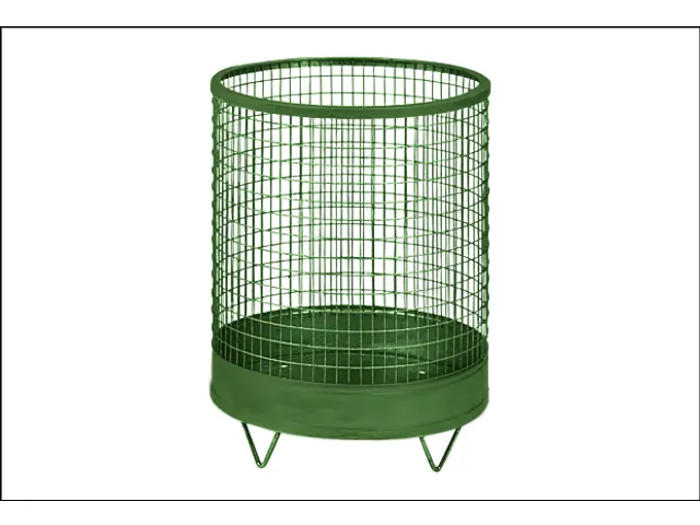 Afvalbak Van Draadgaas 63 Liter Rond Vloeropstelling Verzinkt Groen