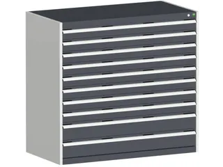 ladekast HxBxD 1200x1300x750mm 10laden RAL7035 front RAL7016 - 1