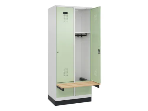 locker met bank,HxBxD 1950x800x815mm,2vak,vak B 400mm,cilinderslot