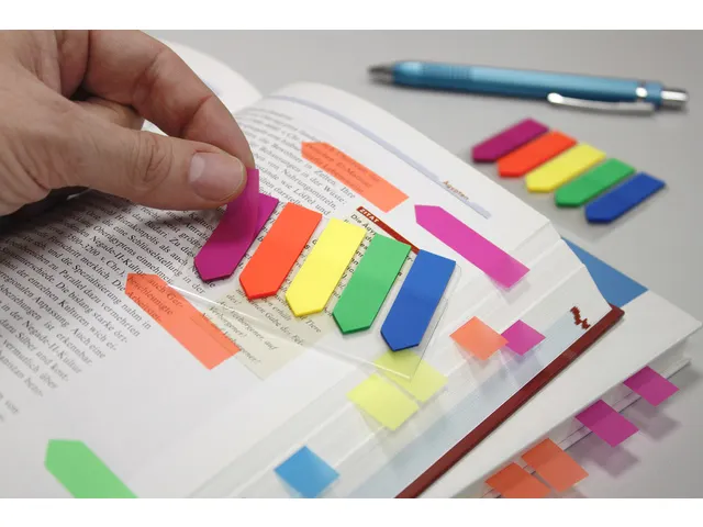 Marque-pages Info Page Markers Flèche Film 12x50mm 5 couleurs