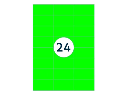 Etiket 70x37mm Fluor Groen 100 Vel