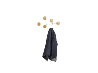 SIX wandkapstok wit met 6 haken in hout - 3