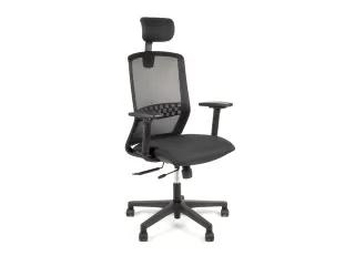 Bureaustoel EN1335 Linea Tekna 01/PT zwart/zwart met Hoofdsteun - 1
