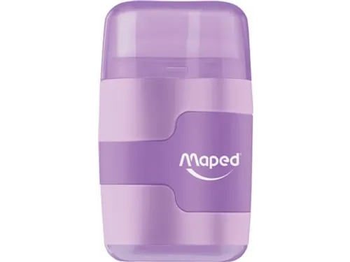 potloodslijper + gom Connect Soft Touch assorti pastelkleuren, op blis