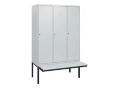 locker met bank,HxBxD 1950x1200x815mm,3vak,vak B 400mm,cil.-slot