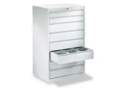 ladekast HxBxD 800x500x600mm 8laden slot RAL7035 front RAL7035