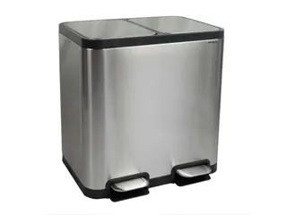 9502294 Afvalbak met voetpedaal MAULcycle 40L edelstaal 37.6x47x49cm z - 1